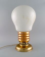 Used, Large table lamp in brass and opal glass shaped like a light bulb. 1960s. for sale  Shipping to South Africa