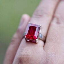 925 Sterling Silver Natural Certified 7 Ct Ruby Gemstone Handmade Solitaire Ring for sale  Shipping to South Africa