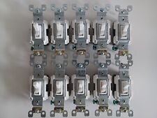 10 interruptores de luz de parede Leviton quadro branco alternador poste único 15A 120V RS115-2W, usado comprar usado  Enviando para Brazil