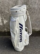Vintage Mizuno Cream Leather Golf Trolley Carry Bag 6 Way Cover & Strap Retro for sale  Shipping to South Africa