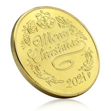 Moneda de oro de Feliz Navidad coleccionables de metal decoración del hogar medalla recuerdo segunda mano  Embacar hacia Mexico