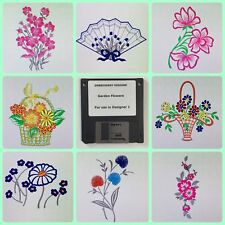 Garden Flowers #1 Embroidery Designs Disk for Husqvarna Viking  Designer 1 for sale  Shipping to South Africa