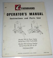 Farmhand F81-B F82-B Feedmaster Feed Grinder MIxer Operators/Parts Manual 5/64 for sale  Elizabeth