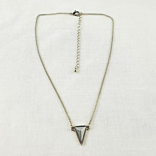 Necklace Pendant Minimalist Drop Dangle Triangle Chain Gold Silver Tone Extender for sale  Shipping to South Africa