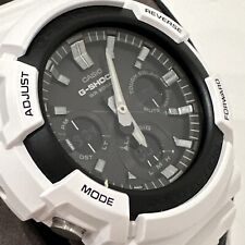 Usado, Relógio Casio G-Shock masculino solar Ana-Digi mostrador preto resina branca 53 mm GAS100B-7A comprar usado  Enviando para Brazil