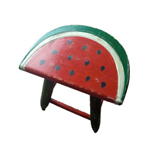 Usado, MINI MESA Vintage Melancia Esculpida em Madeira Pintada Banqueta Fruta comprar usado  Enviando para Brazil
