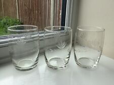 Vintage Set Of 3 Etched Facet Cut Glass Whiskey Glasses/Tumblers for sale  Shipping to South Africa