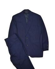 Scabal 2 Piece Suit Mens 38S Navy Pinstripe Jacket & Pants Wool Bespoke 34x29 for sale  Shipping to South Africa