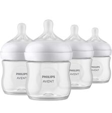 Mamadeira Philips AVENT Natural com mamilo de resposta natural transparente 4 oz. Pacote com 4, usado comprar usado  Enviando para Brazil