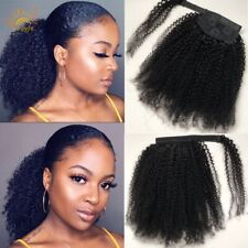 Wrap Around Human Hair Ponytail Hair Extensions Kinky Curly Remy Hair Ponytails for sale  Shipping to South Africa