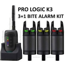 PRO LOGIC K3 3+1 WIRELESS ALARMS & RECEIVER CARP BARBEL PIKE 3 ROD COARSE CHUB for sale  Shipping to South Africa