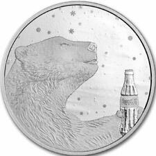 Coca Cola® oso polar de 1 oz redondo de plata en cápsula segunda mano  Embacar hacia Argentina