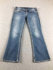 Jeans bootcut feminino prata Aiko 30/31 (30x28) cintura baixa bordado lavagem média comprar usado  Enviando para Brazil