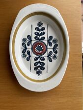 Vintage  Norway Stavanger Flint  Kon Tiki Pattern Oval Serving Dish 32 cm Long for sale  Shipping to South Africa