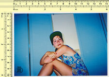 154 Bonito WOman Azul Guarda-Roupa Portas Lady Cap Retrato foto vintage original, usado comprar usado  Enviando para Brazil