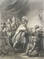 Death of the King Saint Louis France Engraving Towards 1840 Tunis Crusader for sale  Shipping to South Africa