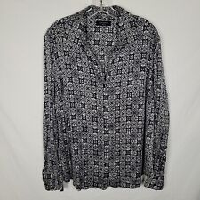 Blusa de seda Context feminina 20W preta branca manga longa botão camisa elástica comprar usado  Enviando para Brazil