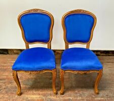 Pair blue velvet for sale  ELLESMERE PORT