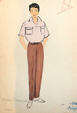 1960 gouache painting costume design signed for sale  Shipping to Canada