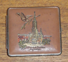 WORN Vintage Ulma d. Donau Munster Souvenir Cigarette Case - 3.5" x 3.25" for sale  Shipping to South Africa