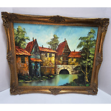 european village oil painting for sale  Monroe Township