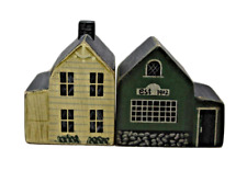 VTG Wood Houses Lot of 2 Handmade Hand Painted Small Decorative Shelf 2.5" High for sale  Shipping to South Africa