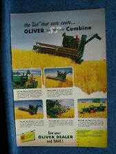 1953 Oliver Self Propelled Combine Ad - Model 33  - Six Field Scenes In Color for sale  Lewistown