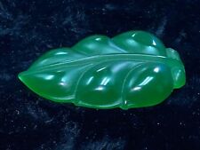 IMPERIAL A Grade JADE LEAF PENDANT Emerald ICY GREEN Chinese Hetian Nephrite  for sale  Shipping to Canada