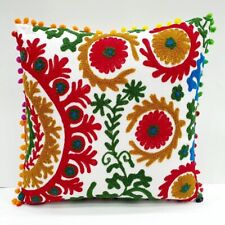 16 X 16 Lanzamientos Funda de Almohada Cojín Bordado Mexicano Boho Suzani Funda de Almohada segunda mano  Embacar hacia Argentina