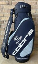Vintage Cobra Staff Golf Bag 6 Way Cart Carry Navy Blue Spellout Includes Cover, used for sale  Shipping to Canada
