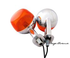 YAMAHA CHROME METAL TURN SIGNAL INDICATOR LAMP LIGHT BLINKER PAIR 6V/12V (TW39) til salgs  Frakt til Norway