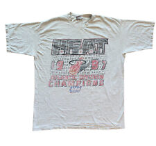 Camiseta de colección 1997 Miami Heat para hombre XL gris división campeones playoffs promoción NBA años 90 segunda mano  Embacar hacia Argentina