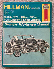 Haynes manual hillman for sale  NOTTINGHAM