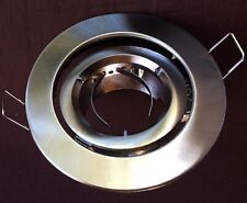10pcs Satin Chrome Gimbal DOWNLIGHT FITTINGS  hole Cut 90mm sopt light for sale  Shipping to South Africa