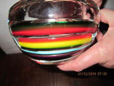 Murano? Tigela de vidro com bengalas arco-íris, pesada, linda, perfeita! comprar usado  Enviando para Brazil