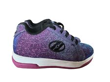 Heelys Split Purple Aqua Lace Up Sparkle Sneaker Low Profile Wheels SZ 3 Youth for sale  Shipping to South Africa