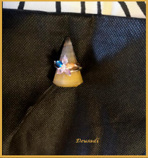 Anillo de Oro de 14KT Laminado con Margerita de Piedra Citrino EN Colores, usado segunda mano  Embacar hacia Argentina