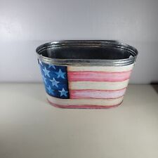 Galvanized Metal Tin Tub USA Flag 16.5 Inches Long, 9 Inches Wide, 9 Inches Tall for sale  Shipping to South Africa