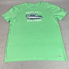 Life Is Good T Shirt Crusher Lite Mens Large Green Cotton Boat Camping Outdoor for sale  Shipping to South Africa