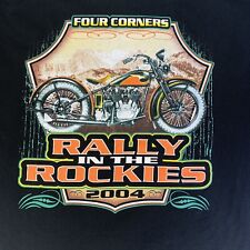 Rally in the Rockies Four Corners T Shirt 2004 Black Motorcycle XLarge Cotton, käytetty myynnissä  Leverans till Finland