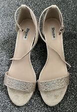 dune silver diamante sandals for sale  SWINDON