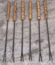 Conjunto de 6 espetos de bambu vintage carrinho de coquetel garfos Hors D’oeuvre 10,75” de comprimento, usado comprar usado  Enviando para Brazil