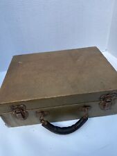 Vintage Small Leather Suitcase Luggage Travel Case Antique 20’s 30’s, used for sale  Nashport