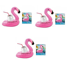 3x Inflatable Flamingo Beverage Holder Cup Holder Can Beach Pool Party for sale  Shipping to South Africa