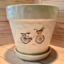 Vaso de cerâmica grande Rae Dunn bicicleta artesanal 8" plantador, usado comprar usado  Enviando para Brazil