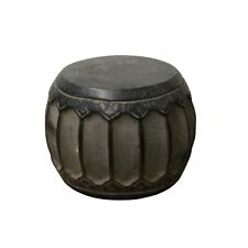 Used, Black Gray Stone Carved Round Simple Relief Pattern Stand cs5572 for sale  Shipping to South Africa