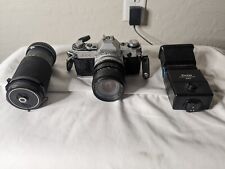 Câmera de Filme Canon AE-1 35mm com Lente Canon 1:3.5-4.5 Flash e Soligor 80-200mm 1:4.5 comprar usado  Enviando para Brazil