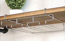 Stainless Steel Undershelf Wine Glass Rack Hanging Stemware Holder Chrome Finish for sale  Shipping to South Africa