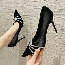 Sapatos femininos de strass salto agulha salto pontudo moda festa comprar usado  Enviando para Brazil