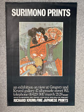 Original 1970s art exhibition poster - Richard Kruml: Surimono/Japanese Prints, used for sale  Shipping to South Africa